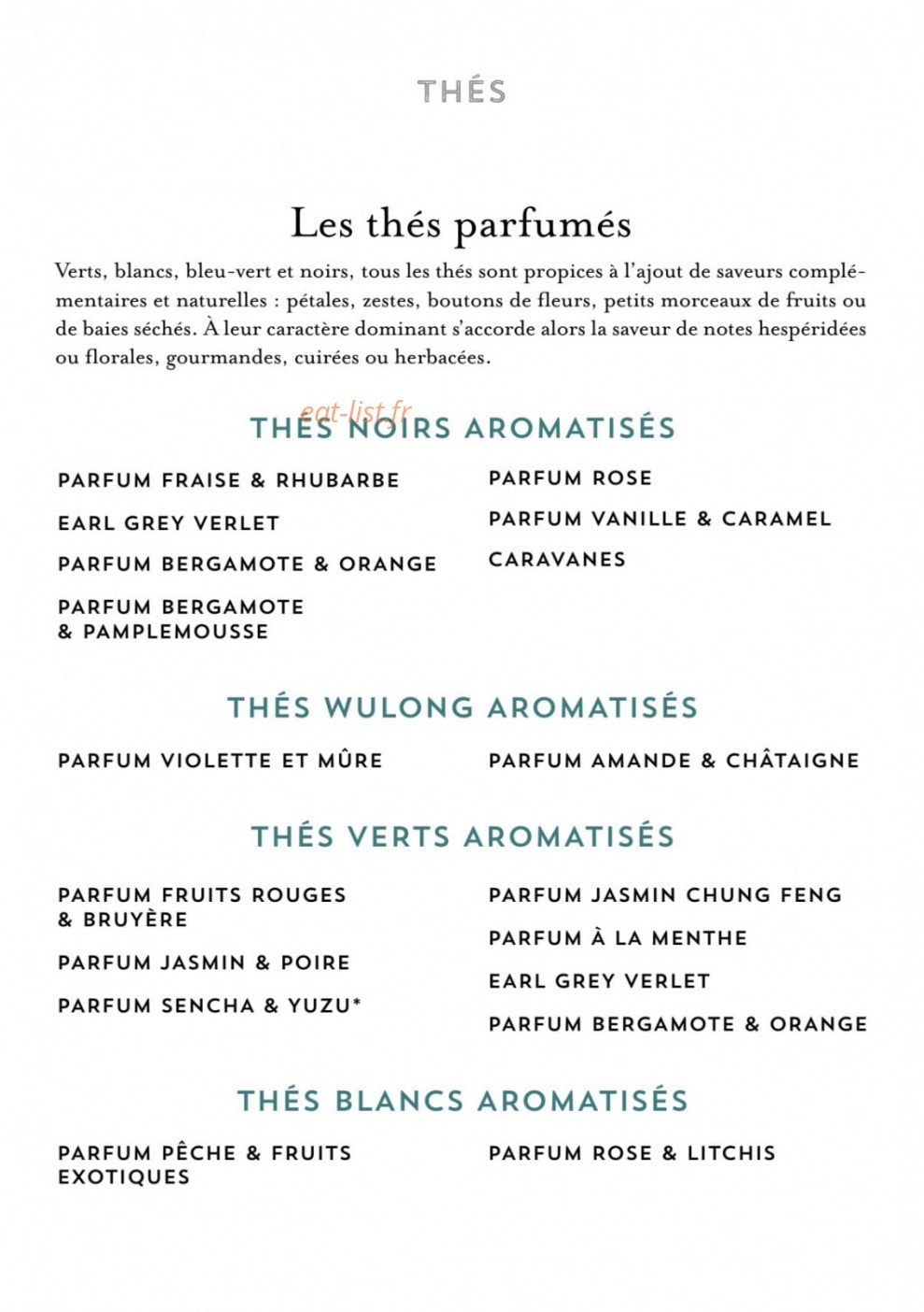 Cafés et Thés Verlet — carte page 20