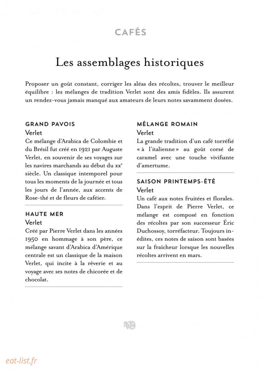 Cafés et Thés Verlet — carte page 10