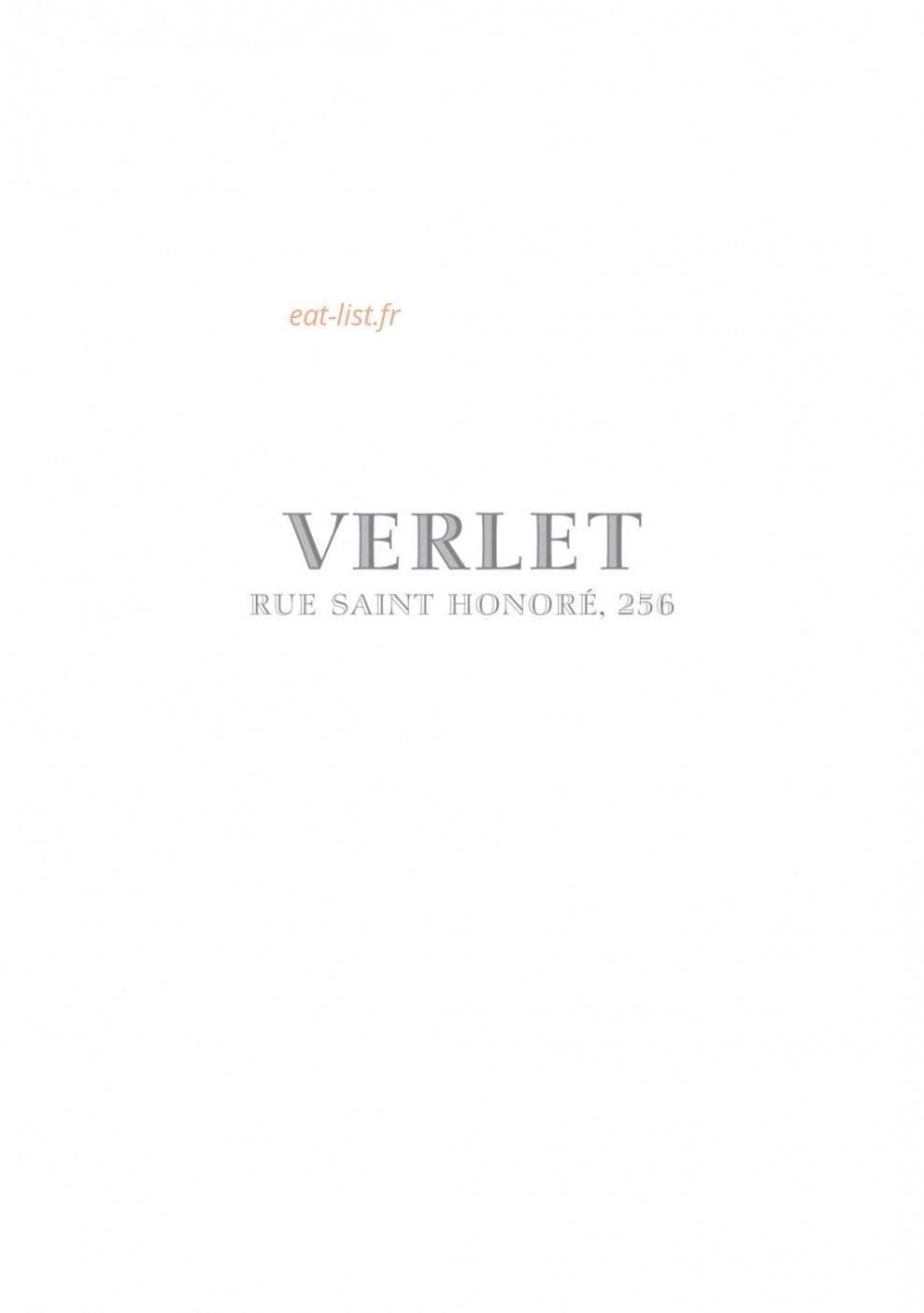 Cafés et Thés Verlet — carte page 1
