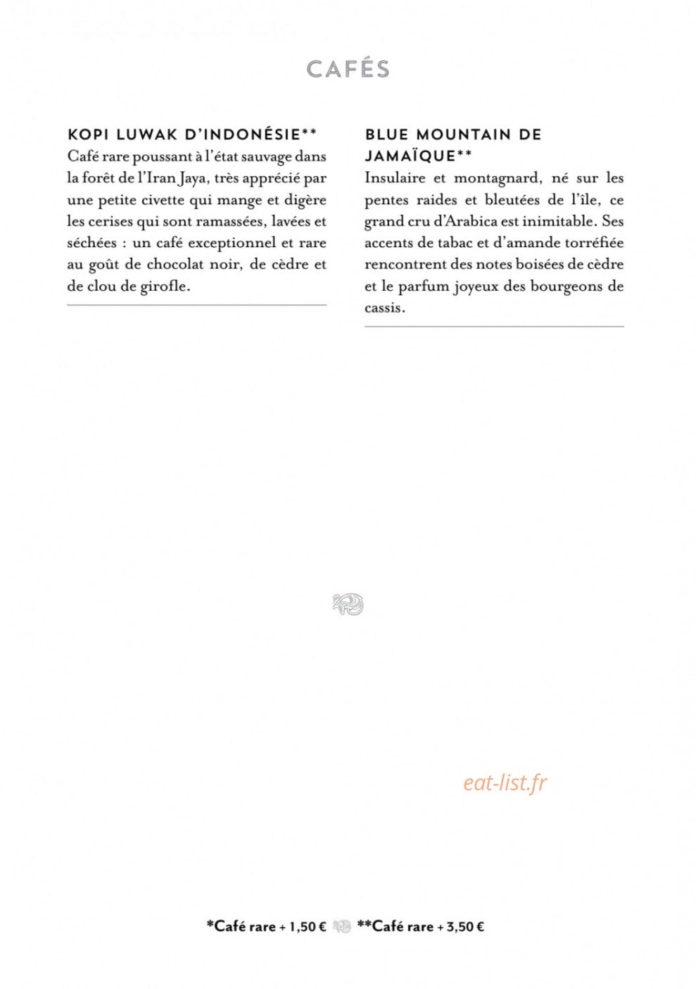 Cafés et Thés Verlet — carte page 15