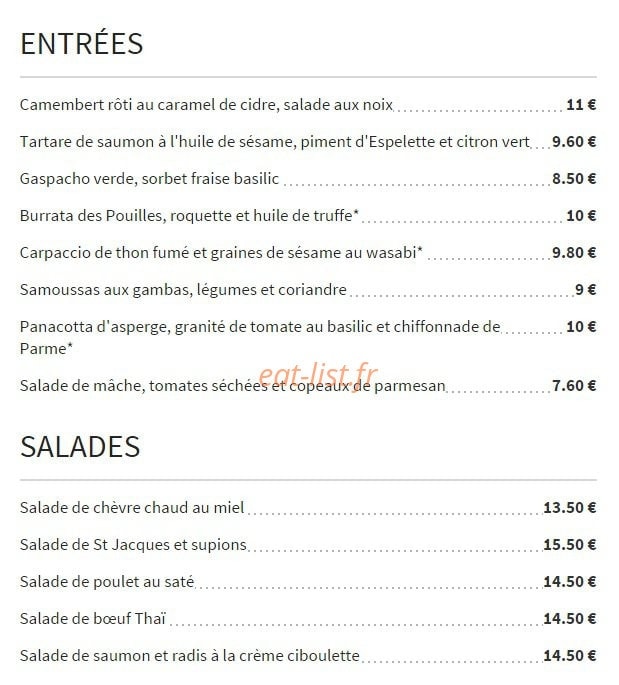 Carpe Diem Café — carte page 1