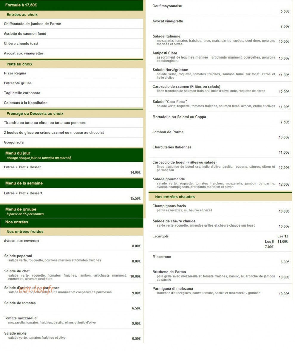 Casa festa — carte page 1