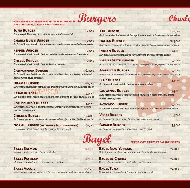 Charly Bun's — carte page 2