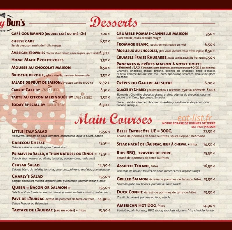 Charly Bun's — carte page 3