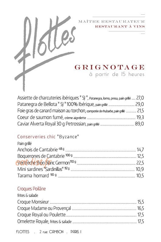 Chez Flottes — carte page 6