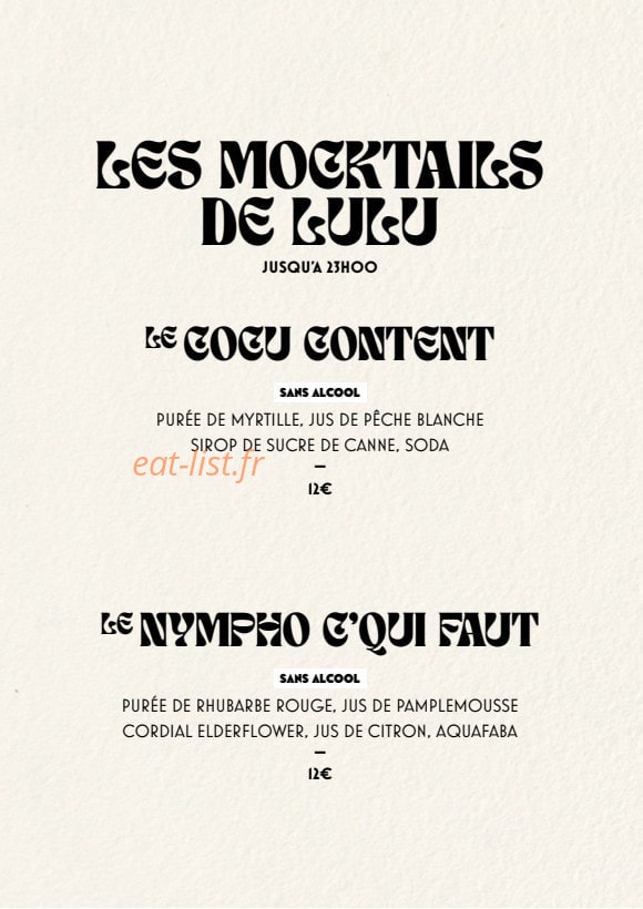 Chez Lulu — carte page 4