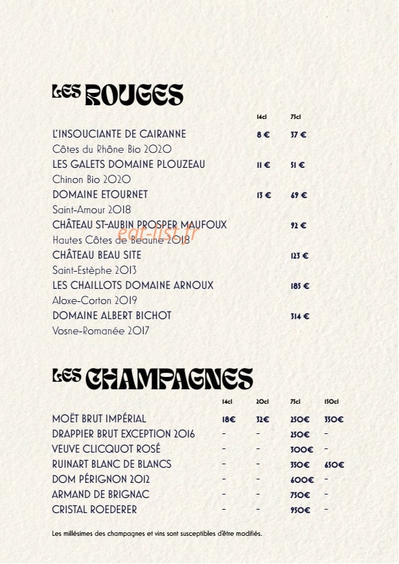 Chez Lulu — carte page 11