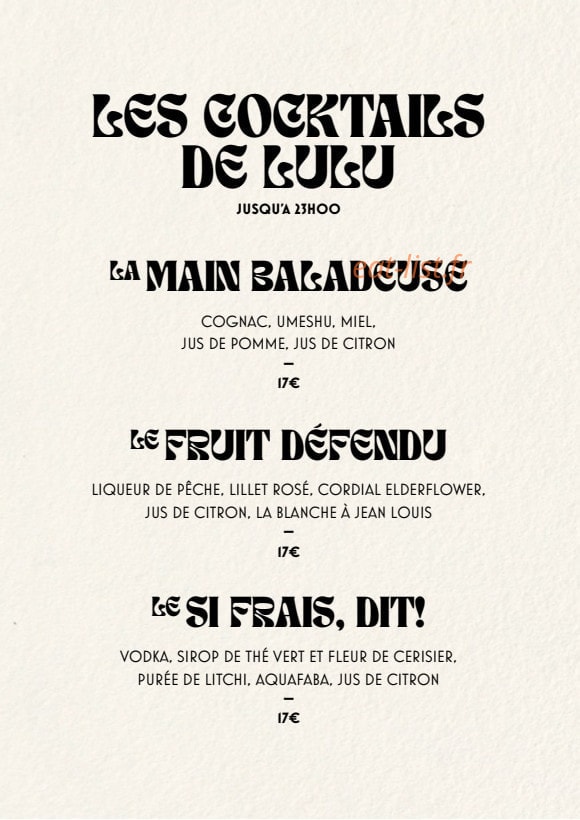 Chez Lulu — carte page 2
