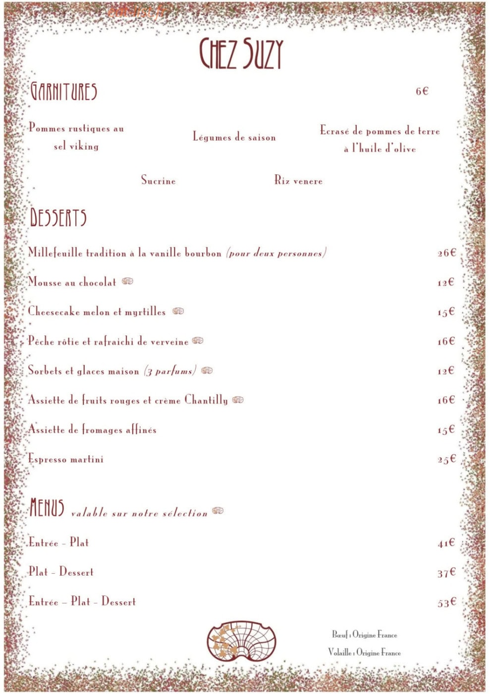 Chez Suzy — carte page 2