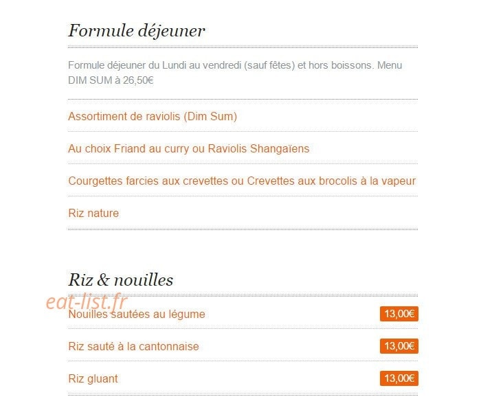 Chez Vong — carte page 2