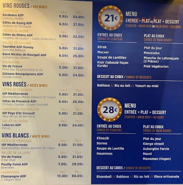 Chez Zaza — carte page 1