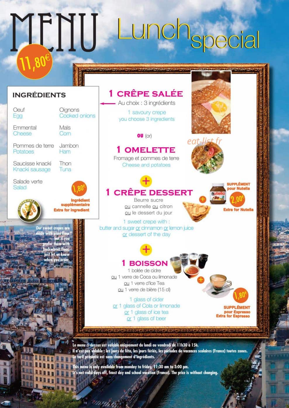 Coffee Crêpes — carte page 11