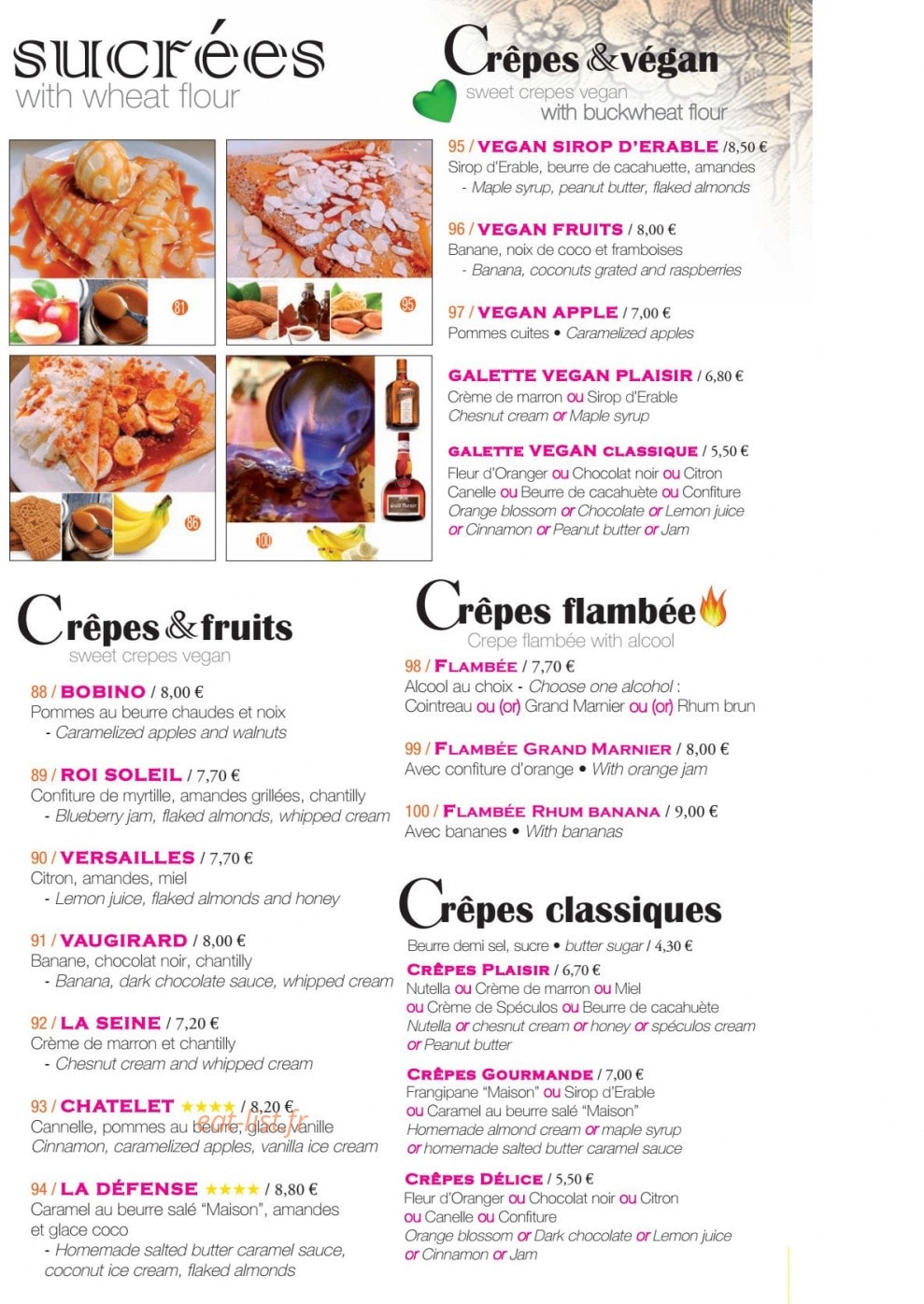 Coffee Crêpes — carte page 7