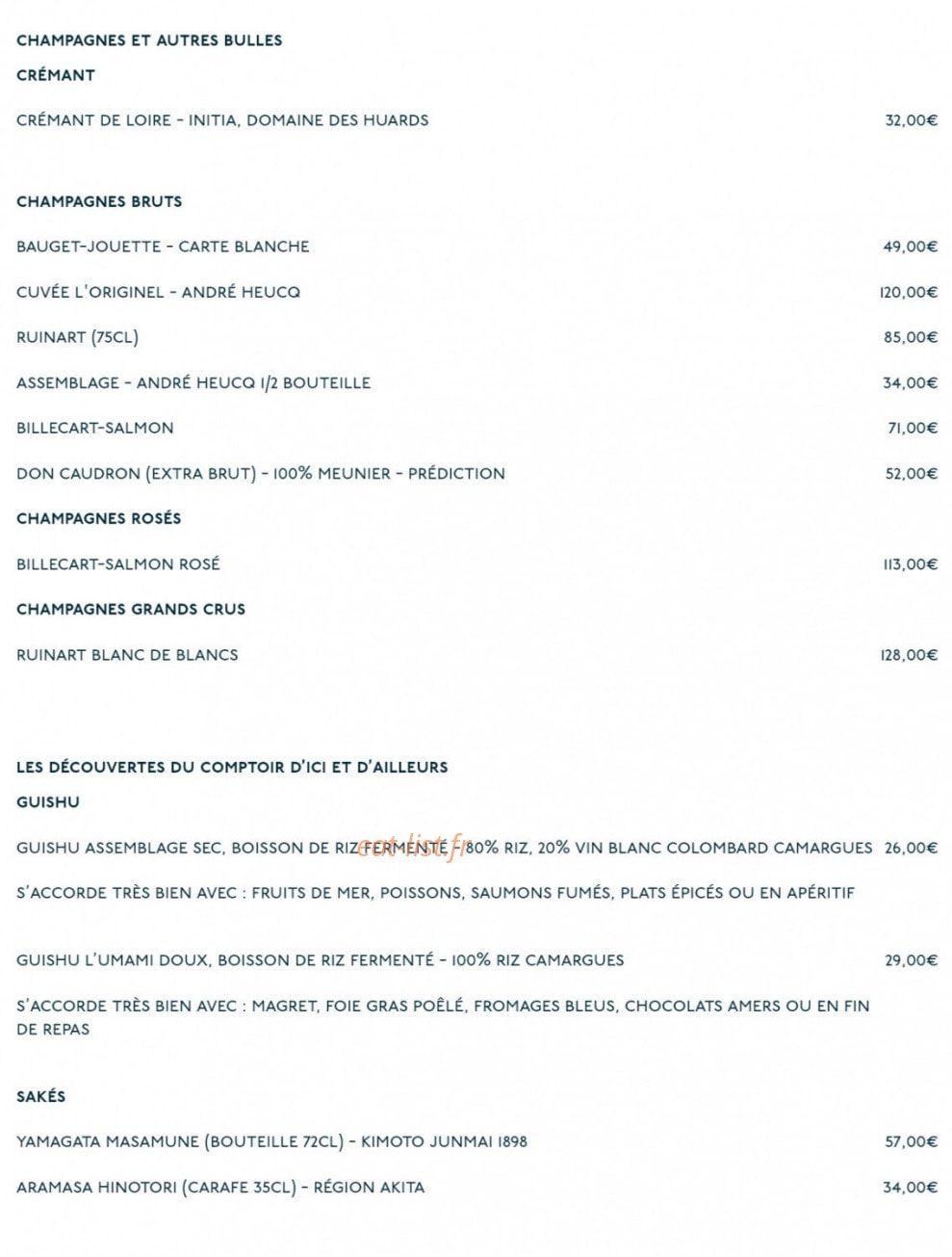 Comptoir de la Gastronomie — carte page 10