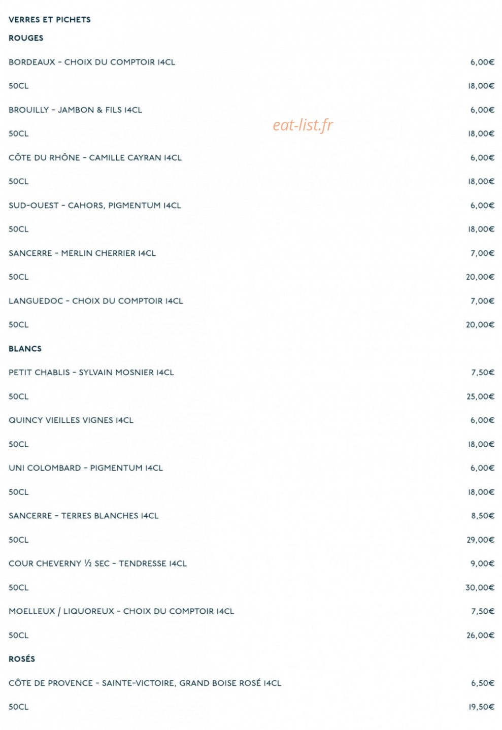 Comptoir de la Gastronomie — carte page 5