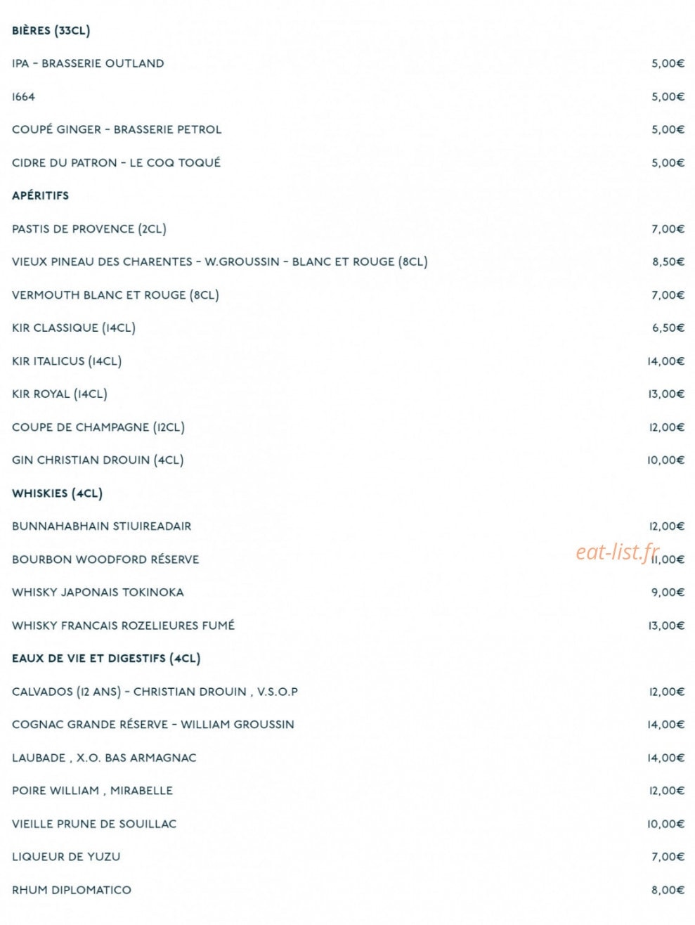 Comptoir de la Gastronomie — carte page 4