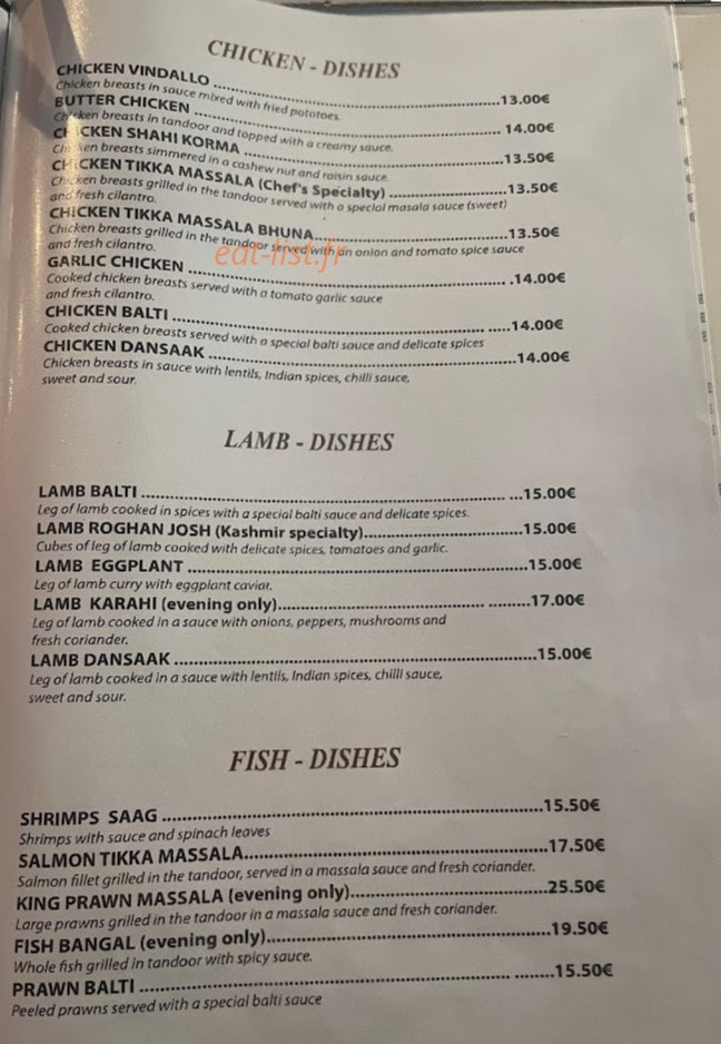 Delhicious — carte page 2