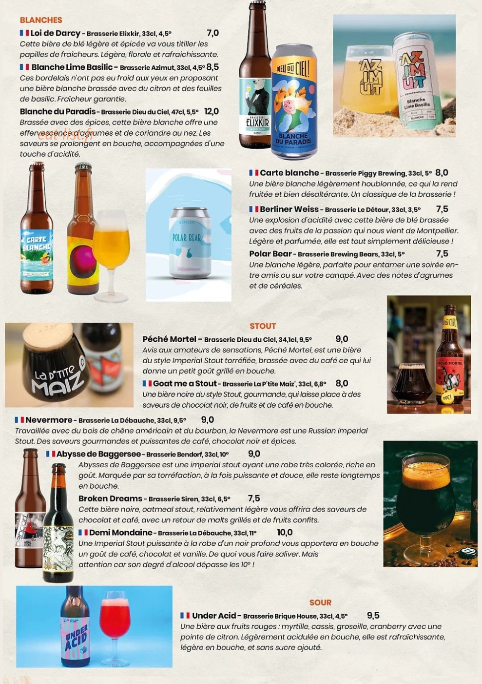Hall's Beer Tavern — carte page 5