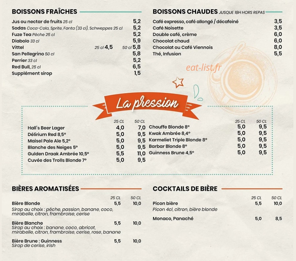 Hall's Beer Tavern — carte page 6