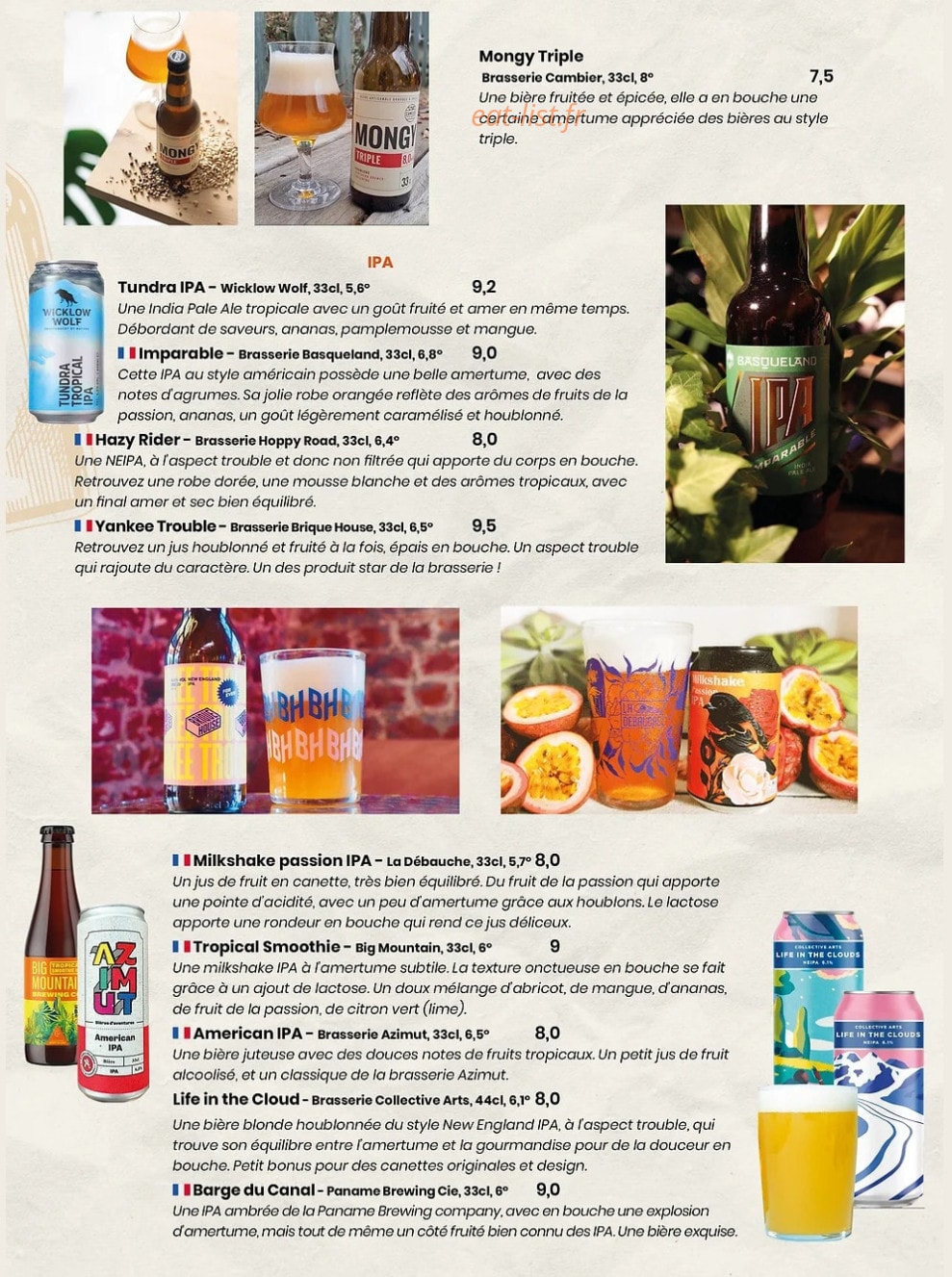 Hall's Beer Tavern — carte page 4