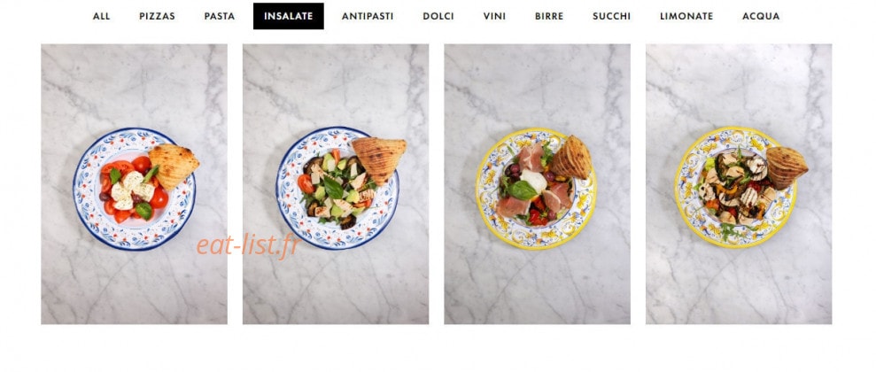 Italian Trattoria — carte page 3