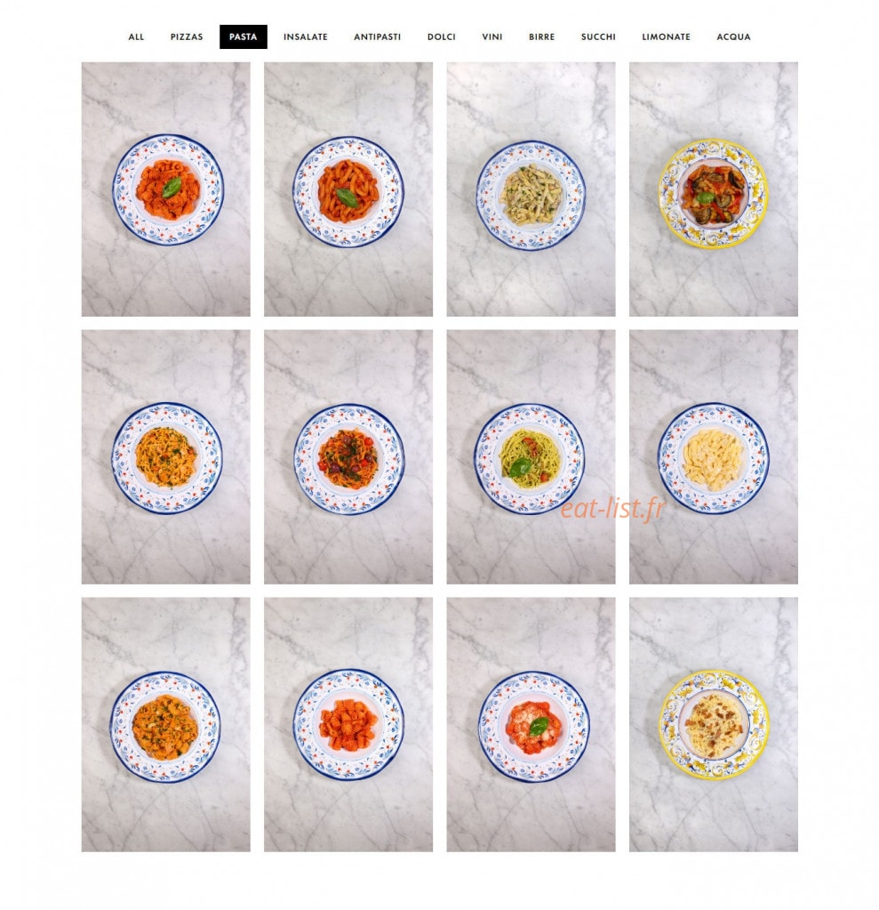 Italian Trattoria — carte page 2