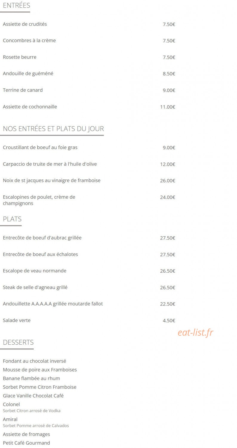 La Cordonnerie — carte page 1