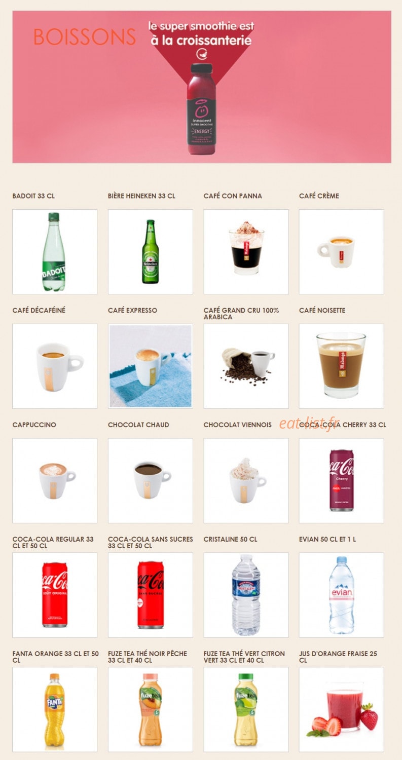 La Croissanterie — carte page 6