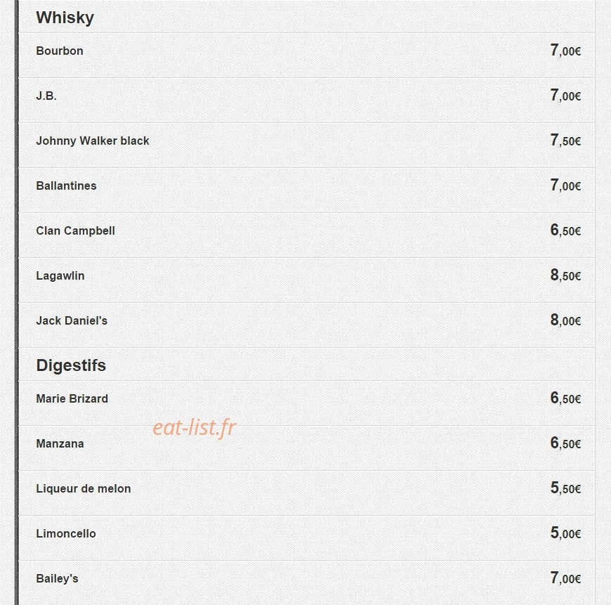 La Trattoria Bellusci — carte page 12