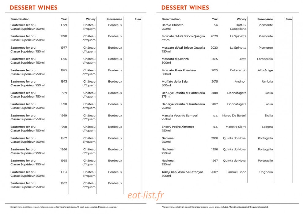 Langosteria — carte page 7