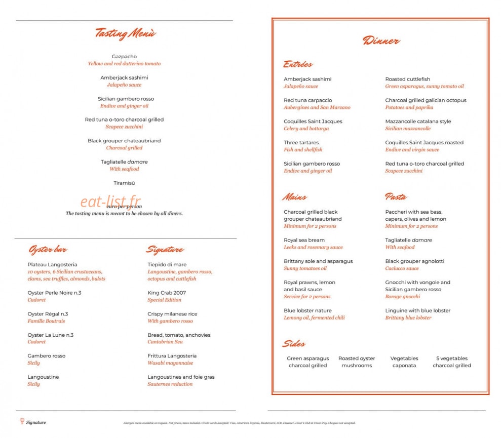 Langosteria — carte page 4