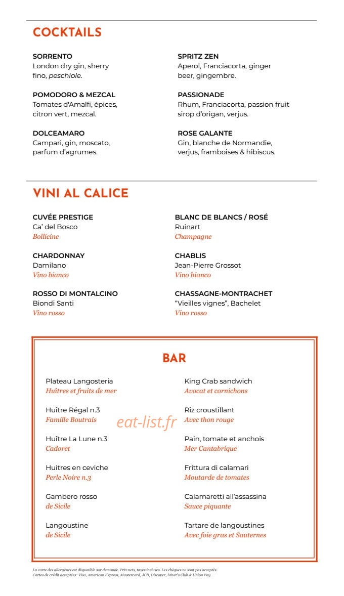 Langosteria — carte page 3