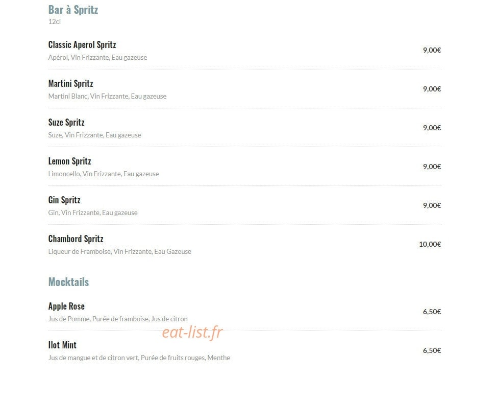 Le Café Plume — carte page 12