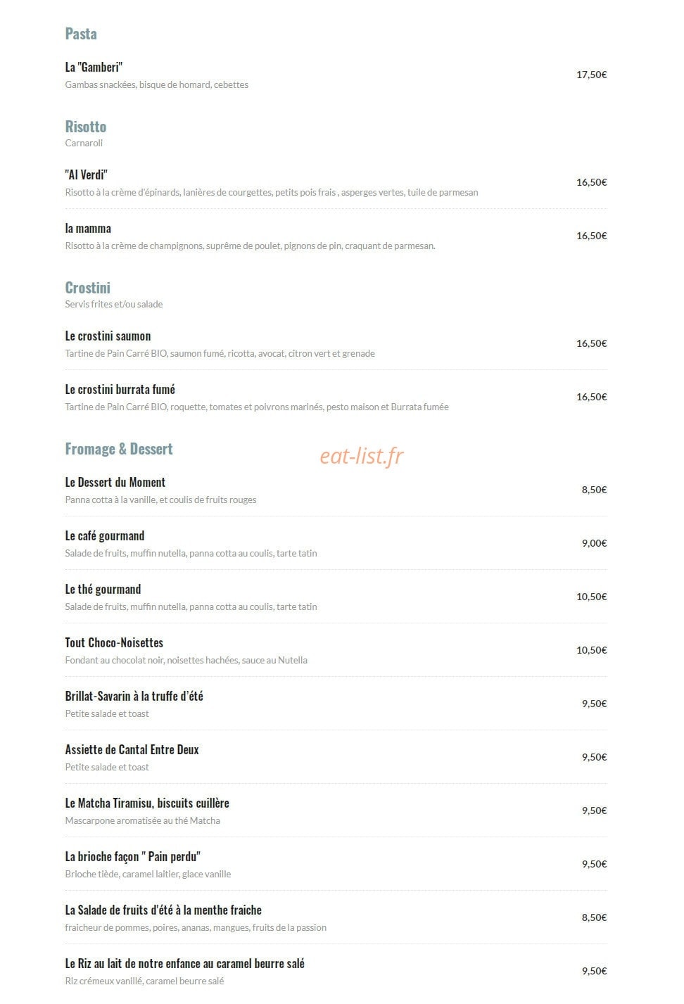 Le Café Plume — carte page 4