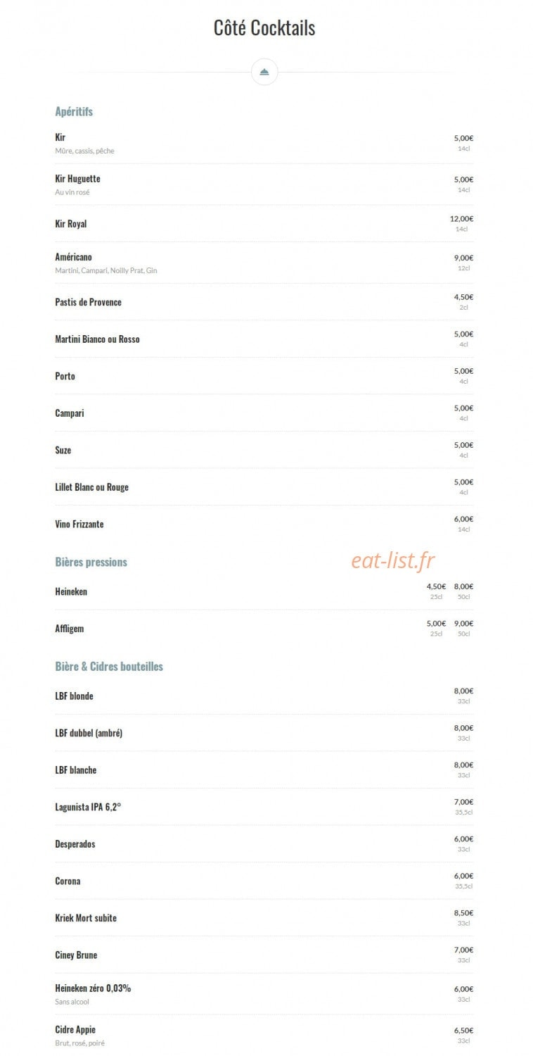Le Café Plume — carte page 8