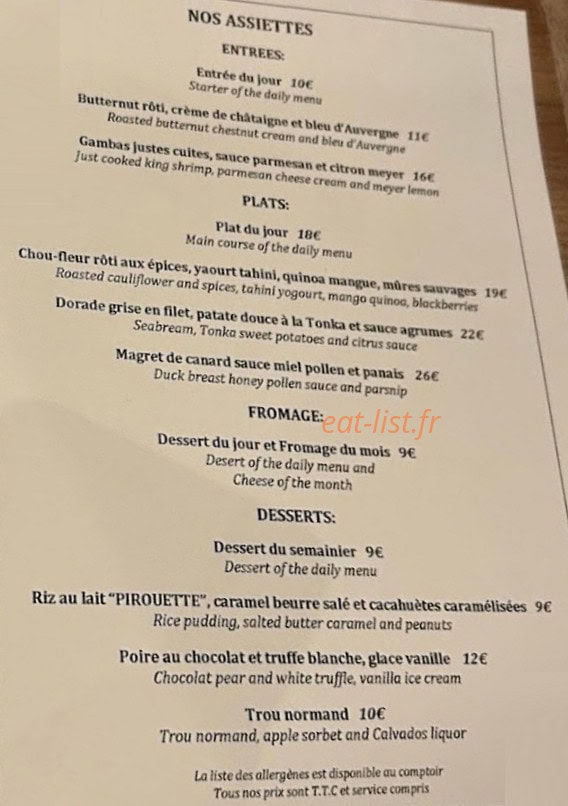 Le Choubichou — carte page 2