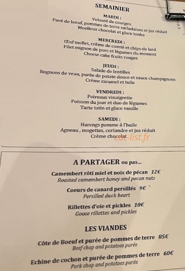 Le Choubichou — carte page 3