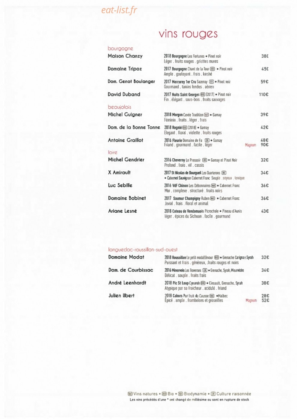 Le Fumoir — carte page 7