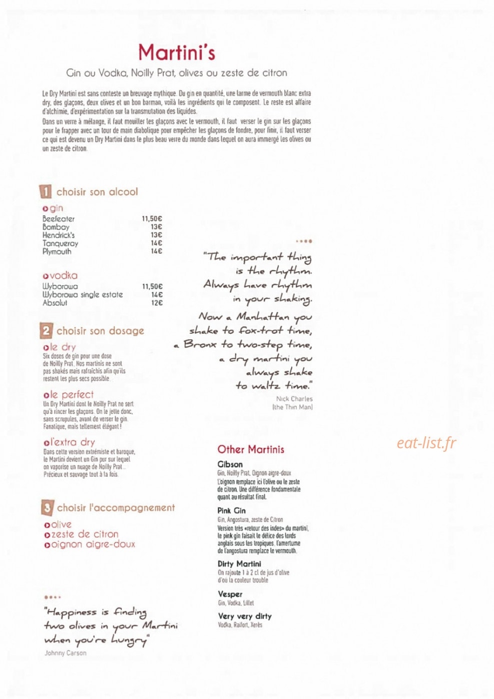 Le Fumoir — carte page 13