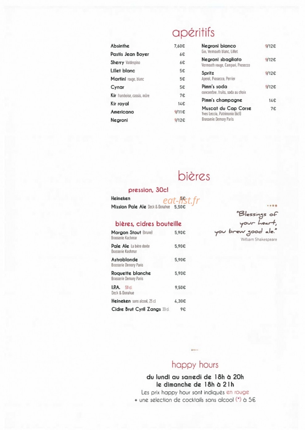 Le Fumoir — carte page 5