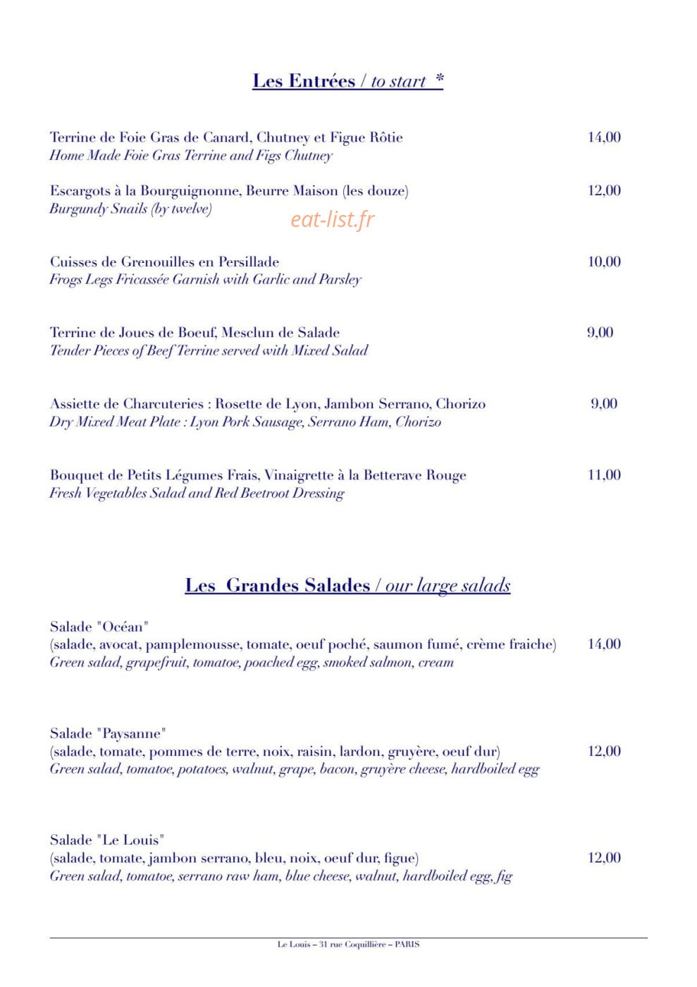 Le Louis — carte page 2