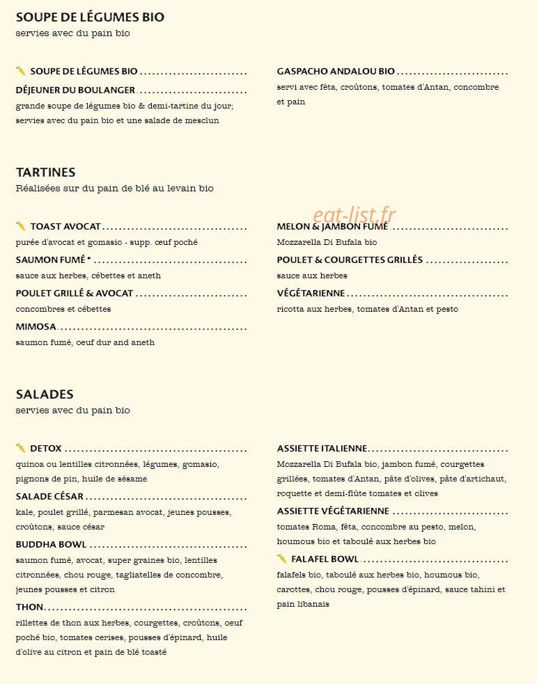 Le Pain Quotidien — carte page 5