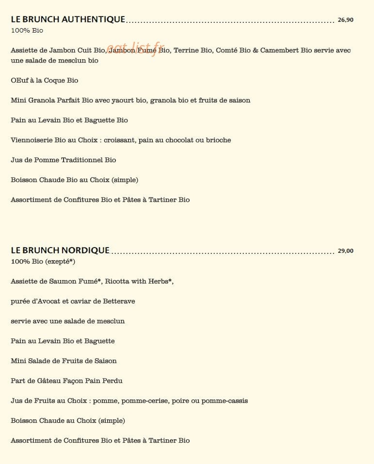 Le Pain Quotidien — carte page 2