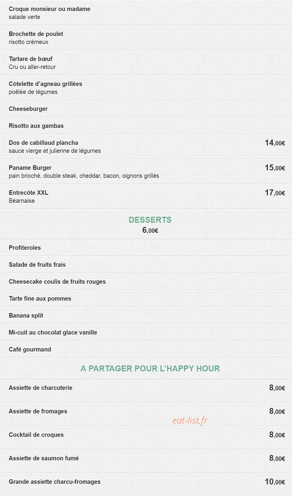 Le Petit3 Paris — carte page 2