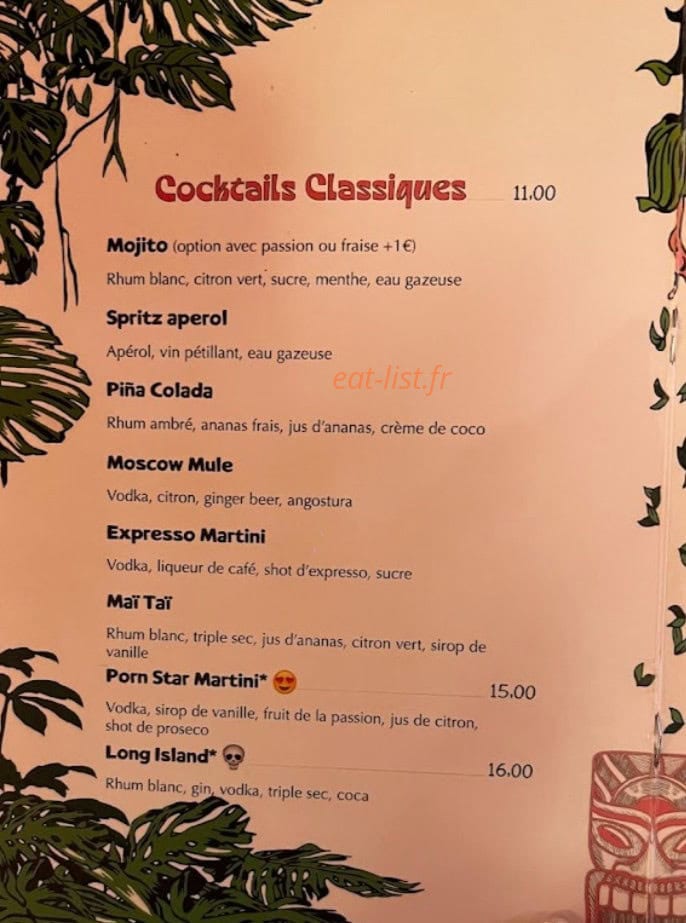 Le Tiki Rose — carte page 3