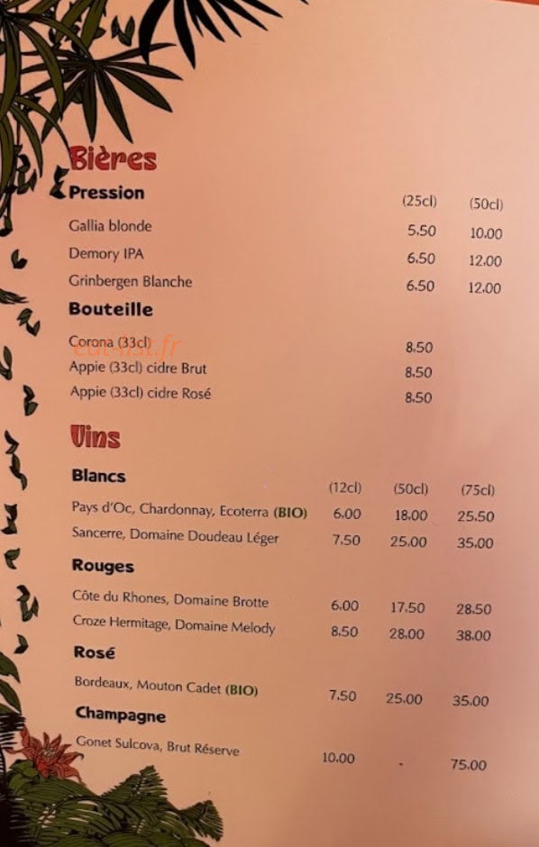 Le Tiki Rose — carte page 5