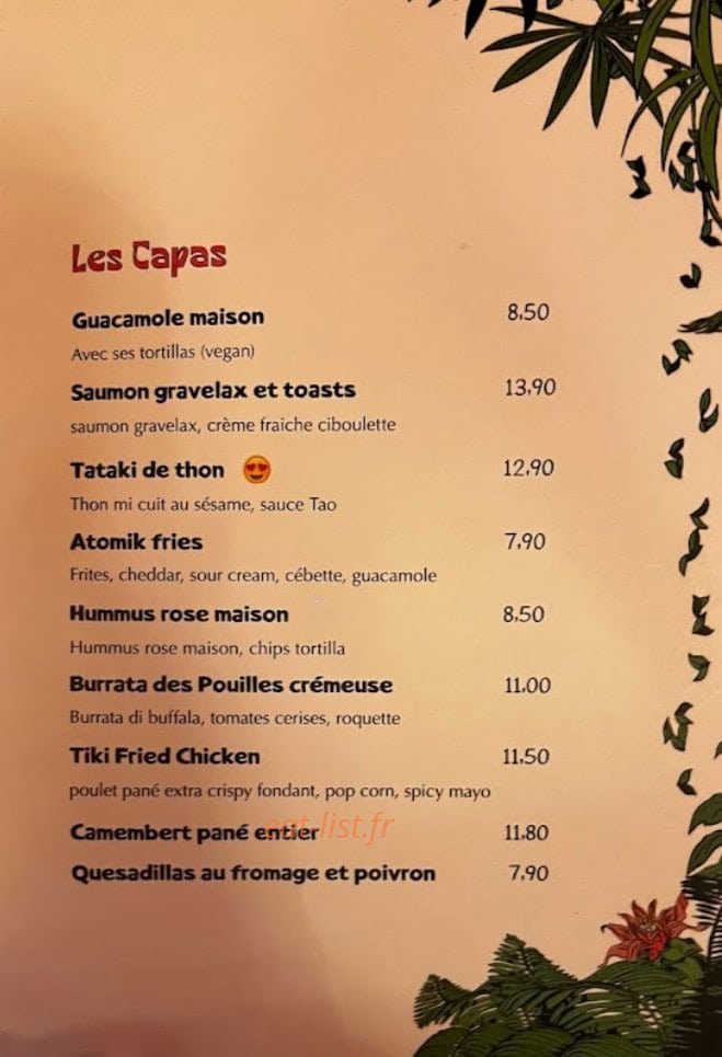 Le Tiki Rose — carte page 4