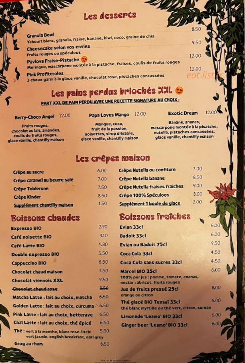 Le Tiki Rose — carte page 2