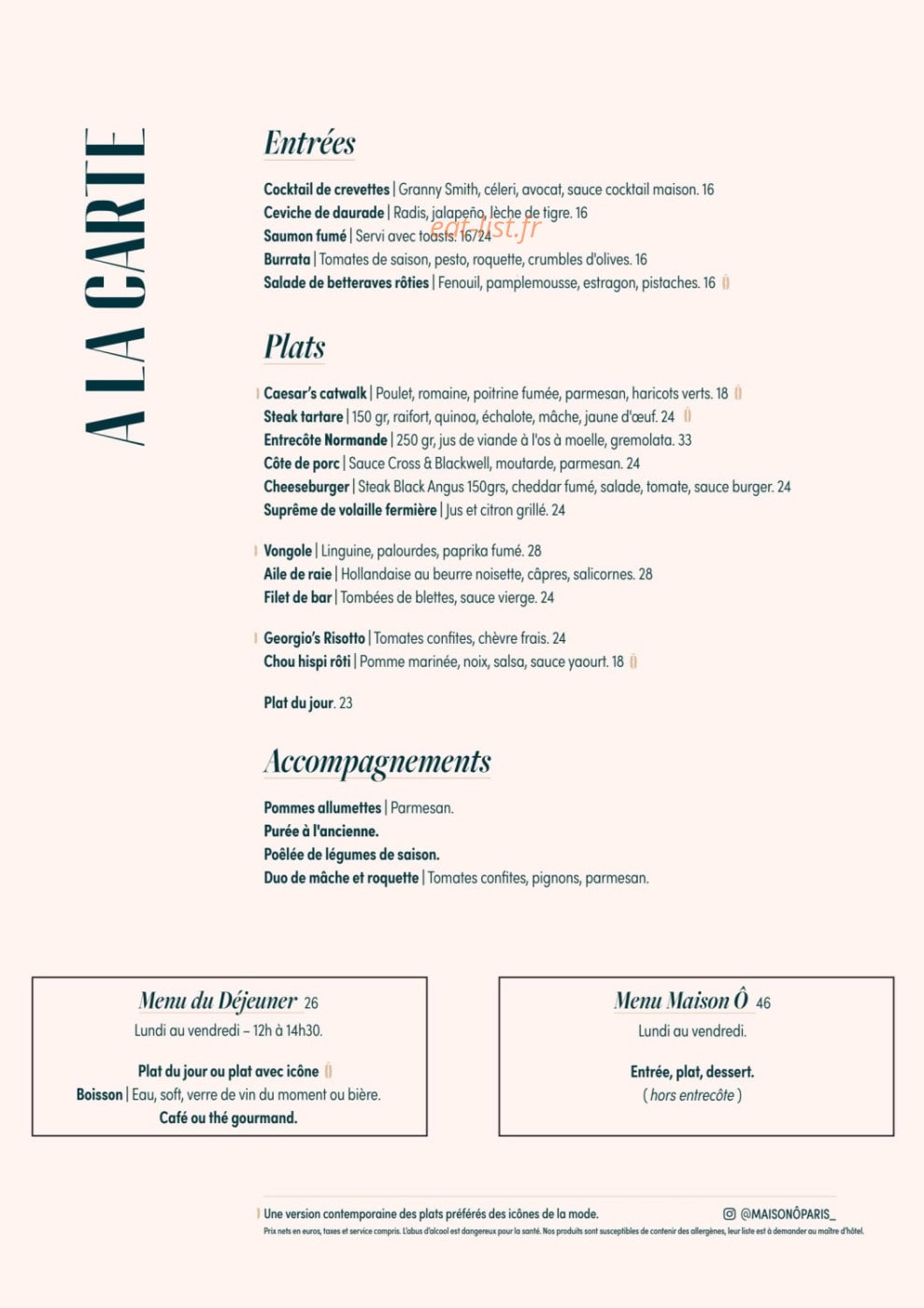 Maison Ô — carte page 2