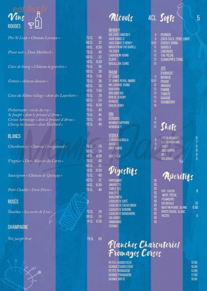 Mamie Paris — carte page 1